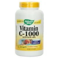 ราคา วิตามินซี Nature's Way Vitamin C 1000 with Rose Hips, 250 Capsules ราคาถูก (903)