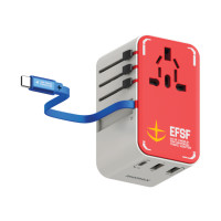 ราคา หัวชาร์จสำหรับเดินทาง 1-World+ GaN 70W พร้อมสาย USB-C ในตัว (มี 3 พอร์ต) (1worldplus-3port-gancharger-70w-usbc)