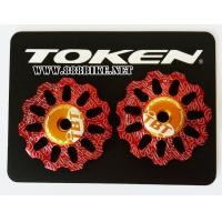 ราคา ลูกรอกตีนผี ลูกกลิ้งตีนผีหลังเซลามิค TOKEN CERAMIC TK1731-TBT-RED (SRAM/SHIMANO) 11T+11T (5749)