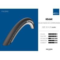 ราคา SCHWALBE ยางนอกรถพับ โคแจ๊ค KOJAK, ขอบพับ, 20X1.35, สีดำ, 35-406 (20 x 1.35) (7158)
