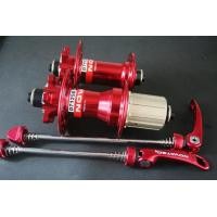 ราคา ดุมเสือภูเขา &quot;NOVATEC&quot; ดุมดิส หน้า/หลัง SuperLight FHD711/RHD712, 6 รู, 32H, สีแดง (10793)