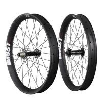 ราคา ล้อคาร์บอน IMUST Brand Special Carbon 65mm clincher tubeless ready fatbike wheelset front 32H/32H carbon fat bike rims, FW665 ดุม Powerway M74 (12020)