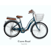 ราคา จักรยานแม่บ้าน COYOTE ROYAL ล้อ 26 นิ้ว ไม่มีเกียร์ ตะกร้าหน้าสเตนเลสขนาดใหญ่ สีน้ำเงิน (13712)
