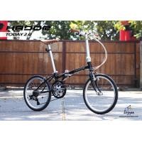 ราคา จักรยานพับได้ HADOR TODAY 2.0 Folding bike ล้อ 20" ชุดเกียร์ LT-Woo A5 9 สปีด เฟรม CHROMOLY สำเนา black (13819)