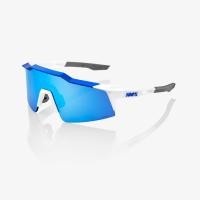 ราคา แว่นตา 100% SPEEDCRAFT® SL Matte White/Metallic Blue HiPER® Blue Multilayer Mirror Lens + Clear Lens Included (12170)