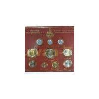 ราคา เหรียญกษาปณ์ที่ระลึกชุดพระราชพิธีกาญจนาภิเษก 1,5,10,25,50 สต. 1,2,5,10,20 บาท (สีแดงเลือดหมู)