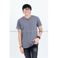 ราคา L เสื้อยืด สีเทาอ่อน คอกลม แขนสั้น Size L (20)