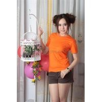 ราคา S เสื้อยืด สีส้ม คอกลม แขนสั้น Size S (33)