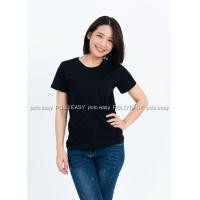 ราคา M เสื้อยืด สีดำ คอกลม แขนสั้น Size M (64)