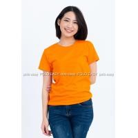 ราคา M เสื้อยืด สีส้ม คอกลม แขนสั้น Size M (100)