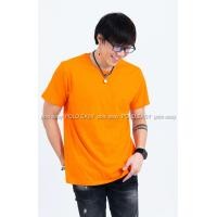 ราคา L เสื้อยืด สีส้ม คอกลม แขนสั้น Size L (101)