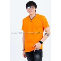 ราคา XL เสื้อยืด สีส้ม คอกลม แขนสั้น Size XL (102)