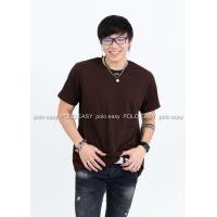 ราคา XL เสื้อยืด สีน้ำตาล คอกลม แขนสั้น Size XL (127)