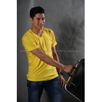 ราคา XL เสื้อยืด สีเหลือง คอวี แขนสั้น Size XL (284)