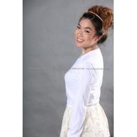 ราคา เสื้อยืด สีขาว คอกลม แขนยาว Size S (386)