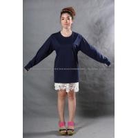 ราคา เสื้อยืด สีกรมท่า คอกลม แขนยาว Size S (395)