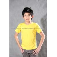 ราคา เสื้อยืดเด็ก สีเหลือง คอกลม แขนสั้น Size L (651)