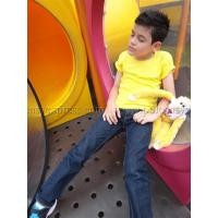 ราคา เสื้อยืดเด็ก สีเหลือง คอกลม แขนสั้น Size 2XL (653)