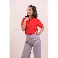 ราคา เสื้อโปโล สีแดง TK Premium แขนสั้น ทรงเว้า (หญิง) Size M (1352)