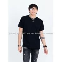 ราคา XL เสื้อยืด สีดำ คอกลม แขนสั้น Size XL (1580)