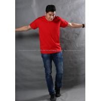 ราคา 3XL เสื้อยืด สีแดง คอวี แขนสั้น Size 3XL (1834)