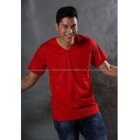 ราคา 4XL เสื้อยืด สีแดง คอวี แขนสั้น Size 4XL (1835)