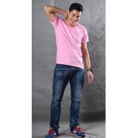 ราคา 2XL เสื้อยืด สีชมพูอ่อน คอวี แขนสั้น Size 2XL (1854)