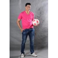 ราคา 4XL เสื้อยืด สีชมพู Pinky คอวี แขนสั้น Size 4XL (1871)