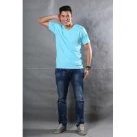 ราคา 4XL เสื้อยืด สีเขียวมิ้นต์ คอวี แขนสั้น Size 4XL (1892)