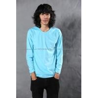 ราคา เสื้อยืด สีฟ้าอ่อน คอกลม แขนยาว Size 4XL (1976)