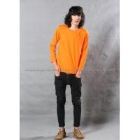 ราคา เสื้อยืด สีส้ม คอกลม แขนยาว Size 3XL (2010)