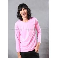 ราคา เสื้อยืด สีชมพูอ่อน คอกลม แขนยาว Size XL (2043)