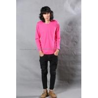 ราคา เสื้อยืด สีชมพู Pinky คอกลม แขนยาว Size 3XL (2059)