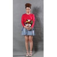 ราคา เสื้อยืด สีชมพูบานเย็น คอกลม แขนยาว Size M (2062)