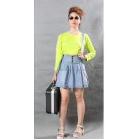 ราคา เสื้อยืด สีเขียวมะนาว คอกลม แขนยาว Size S (2068)