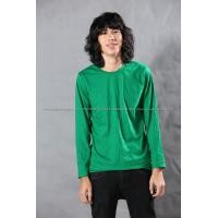 ราคา เสื้อยืด สีเขียวใบไม้ คอกลม แขนยาว Size 3XL (2087)