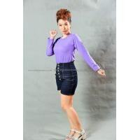 ราคา เสื้อยืด สีม่วงอ่อน คอกลม แขนยาว Size S (2103)
