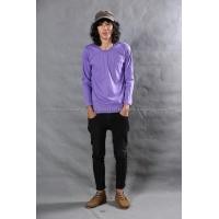 ราคา เสื้อยืด สีม่วงอ่อน คอกลม แขนยาว Size 3XL (2108)