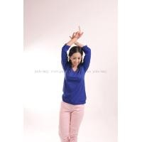 ราคา เสื้อยืด สีน้ำเงิน คอวี แขนยาว Size 4XL (2179)