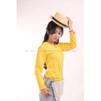 ราคา เสื้อยืด สีเหลือง คอวี แขนยาว Size XL (2190)