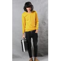 ราคา เสื้อยืด สีเหลืองมัสตาร์ด คอกลม แขนยาว Size S (2498)