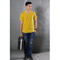 ราคา 4XL เสื้อยืด สีเหลืองมัสตาร์ด คอวี แขนสั้น Size 4XL (2529)