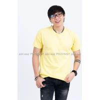 ราคา L เสื้อยืด สีเหลืองพาสเทล คอกลม แขนสั้น Size L (2576)