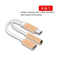 ราคา remai อะแดปเตอร์สายชาร์จเสียง AUX 2in1 USB Type C ถึง3 5มม แจ็คหูฟังแยกสำหรับ Xiaomi Huawei (19192399728)