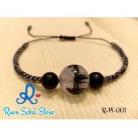 ราคา กำไลหินแก้วขนเหล็ก เชือกถัก เกรด A+ (109)