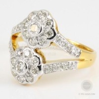 ราคา แหวนเพชรทรงล้อมคู่ 0.86 กะรัต ตัวเรือนทองคำ 90% (DR256)