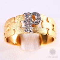 ราคา แหวนเพชรแท้อักษร P ทองคำ 90% เพชร 0.22 กะรัต (FS008)
