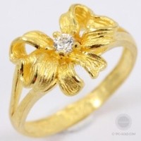 ราคา แหวนโบว์ติดเพชรสังเคราะห์ ทอง 96.5% หนัก 1 สลึง (GD499-7)
