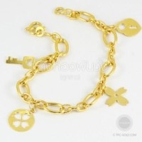 ราคา สร้อยข้อมือโซ่หลุยซ์ (ห้อย4อัน) ทอง 96.5% หนัก 2 สลึง (GD599-77)