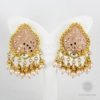 ราคา ต่างหูระย้าห้อยมุกสไตล์อินเดีย ทองคำ 90% (GD071)